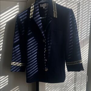 St. John Navy Jacket with Gold and Purple Trim